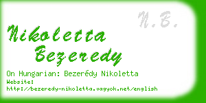nikoletta bezeredy business card