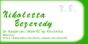 nikoletta bezeredy business card